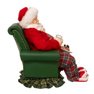 Thumbnail 4: Kurt Adler 8 in. Fabriché Mistletoe Sleeping Santa Table Piece 