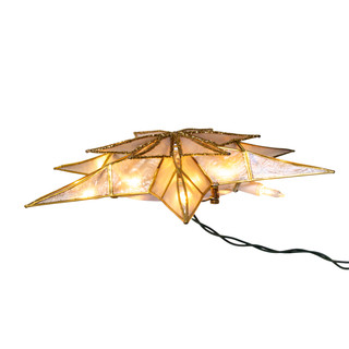 Thumbnail 7: Kurt Adler 10.5" 10L 6-Point Gold Glittered Capiz Star Tree Topper 