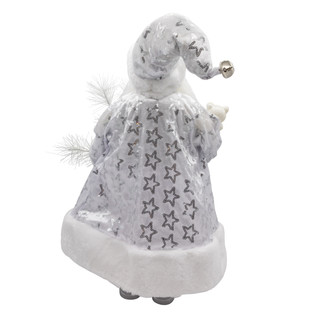 Thumbnail 4: Kurt Adler Kurt Adler 18 in. White Standing Santa With Bear 