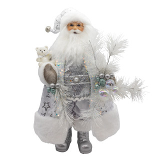 Thumbnail 1: Kurt Adler Kurt Adler 18 in. White Standing Santa With Bear 