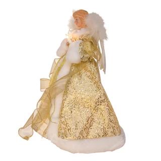 Thumbnail 3: Kurt Adler Kurt Adler 10" 10L Gold Angel Tree Topper 