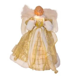 Thumbnail 1: Kurt Adler Kurt Adler 10" 10L Gold Angel Tree Topper 