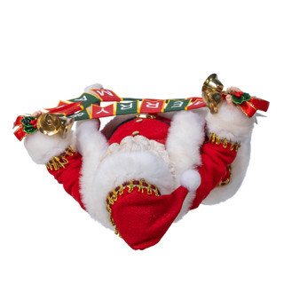 Thumbnail 6: Kurt Adler Fabriché Santa Holding "Merry Christmas" Banner Garland 