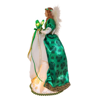 Thumbnail 2: Kurt Adler Kurt Adler 16" UL 10-Light Irish Angel Tree Topper 