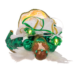 Thumbnail 8: Kurt Adler Kurt Adler 16" UL 10-Light Irish Angel Tree Topper 