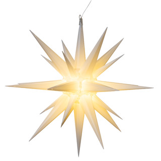 Thumbnail 4: Kurt Adler Kurt Adler 24 in. Warm White LED White Crackle Moravian Star 