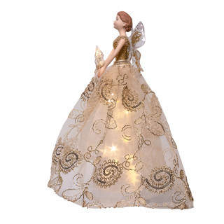 Thumbnail 2: Kurt Adler 12" Pre-lit Angel With Star Reflect Effect Tree Topper 