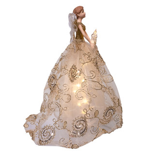 Thumbnail 3: Kurt Adler 12" Pre-lit Angel With Star Reflect Effect Tree Topper 