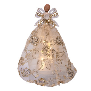 Thumbnail 4: Kurt Adler 12" Pre-lit Angel With Star Reflect Effect Tree Topper 