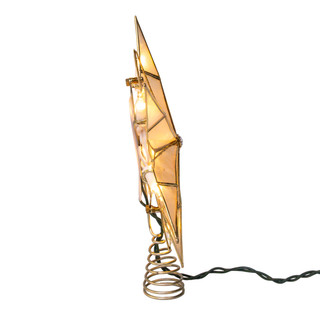 Thumbnail 3: Kurt Adler UL 10L 12-Point Capiz Star Gemstone Center Tree Topper 