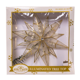 Thumbnail 8: Kurt Adler UL 10L 12-Point Capiz Star Gemstone Center Tree Topper 