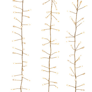 Thumbnail 1: Kurt Adler 9 Ft. 300L Warm White Twinkle Silver Wire Cluster Garland 