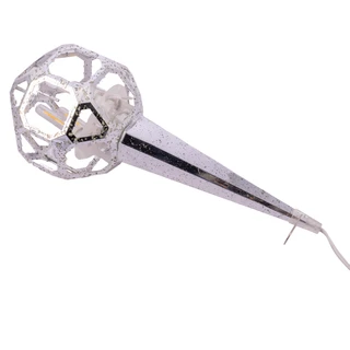 Thumbnail 7: Kurt Adler Kurt Adler 24" Warm White LED Silver Crackle Moravian Star 