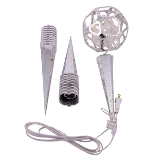 Thumbnail 1: Kurt Adler Kurt Adler 24" Warm White LED Silver Crackle Moravian Star 