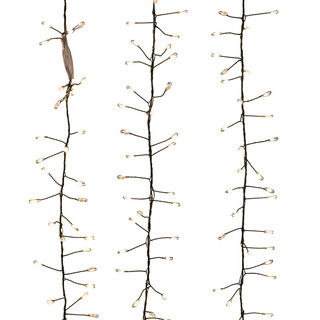 Thumbnail 1: Kurt Adler 9 Ft. 300L Warm White Twinkle Green Wire Cluster Garland 