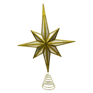 Thumbnail 1: Kurt Adler Kurt Adler Modern Gold Star Tree Topper 