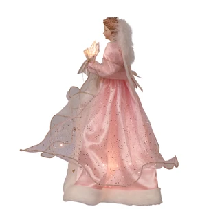 Thumbnail 2: Kurt Adler Kurt Adler 14" 10L Pink & White Angel Tree Topper 