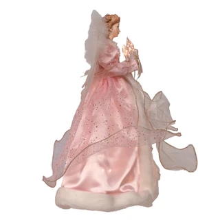 Thumbnail 4: Kurt Adler Kurt Adler 14" 10L Pink & White Angel Tree Topper 