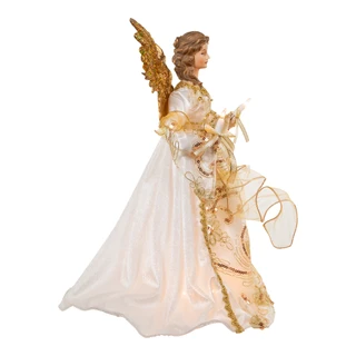 Thumbnail 6: Kurt Adler Kurt Adler 16” Ivory & Gold Angel Tree Topper 