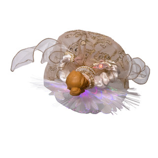 Thumbnail 4: Kurt Adler 14 in. Fiber Optic LED RGB Ivory & Gold Angel Tree Topper 