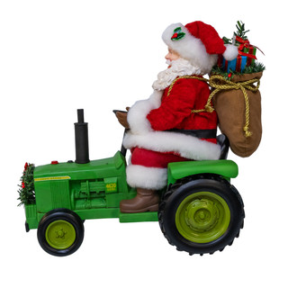 Thumbnail 2: John Deere Kurt Adler 13.7 in. John Deere Santa On Tractor Table Piece 