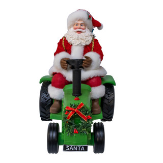 Thumbnail 1: John Deere Kurt Adler 13.7 in. John Deere Santa On Tractor Table Piece 