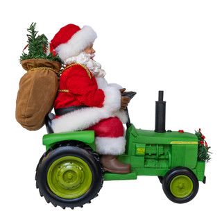 Thumbnail 6: John Deere Kurt Adler 13.7 in. John Deere Santa On Tractor Table Piece 