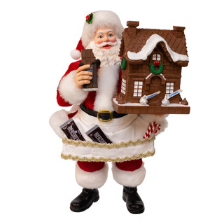 Thumbnail 1: Hershey's Kurt Adler 10.5. in. Hershey's Chocolate House With Santa 