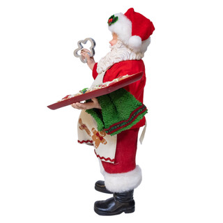 Thumbnail 2: Kurt Adler Fabriché Gingerbread Chef Santa With Decorated Gingerbread 