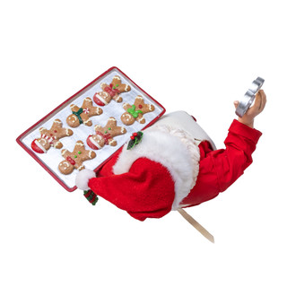 Thumbnail 4: Kurt Adler Fabriché Gingerbread Chef Santa With Decorated Gingerbread 