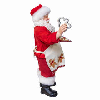 Thumbnail 5: Kurt Adler Fabriché Gingerbread Chef Santa With Decorated Gingerbread 