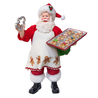 Thumbnail 1: Kurt Adler Fabriché Gingerbread Chef Santa With Decorated Gingerbread 