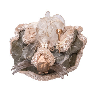 Thumbnail 2: Kurt Adler Kurt Adler 16" Ivory & Green Angel Tree Topper 