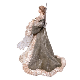 Thumbnail 3: Kurt Adler Kurt Adler 16" Ivory & Green Angel Tree Topper 