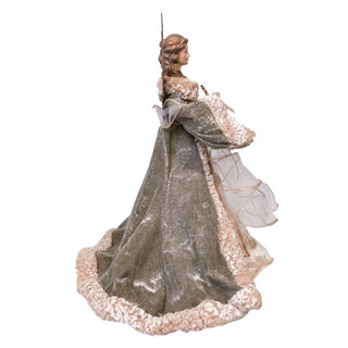 Thumbnail 4: Kurt Adler Kurt Adler 16" Ivory & Green Angel Tree Topper 