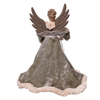 Thumbnail 6: Kurt Adler Kurt Adler 16" Ivory & Green Angel Tree Topper 