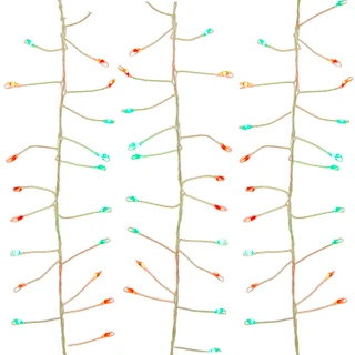 Thumbnail 1: Kurt Adler 240L Red & Green Twinkle LED Silver Wire Cluster Garland 