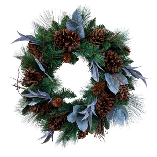 Thumbnail 1: Kurt Adler Kurt Adler 24 in. Natural Pine Cone Wreath 
