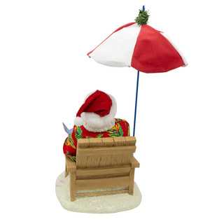 Thumbnail 2: Kurt Adler Kurt Adler 13.5 in. Fabriché Beach Santa With Umbrella 