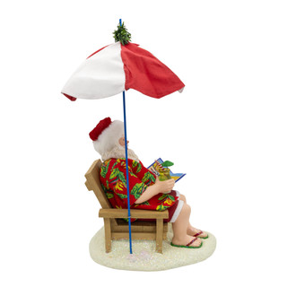Thumbnail 4: Kurt Adler Kurt Adler 13.5 in. Fabriché Beach Santa With Umbrella 