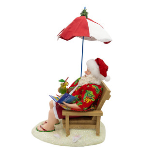 Thumbnail 5: Kurt Adler Kurt Adler 13.5 in. Fabriché Beach Santa With Umbrella 