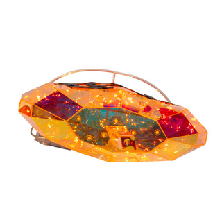 Thumbnail 4: Kurt Adler Magical Iridescence 10.7 in. Holographic Jack-O-Lantern 