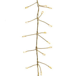 Thumbnail 2: Kurt Adler 240L Warm White Twinkle Micro LED Gold Wire Cluster Garland 