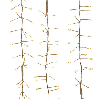 Thumbnail 1: Kurt Adler 240L Warm White Twinkle Micro LED Gold Wire Cluster Garland 