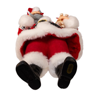 Thumbnail 2: Kurt Adler 10.5 in. Fabriché Santa Holding Puppy & Kitten Table Piece 
