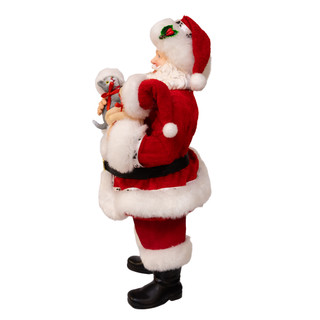 Thumbnail 6: Kurt Adler 10.5 in. Fabriché Santa Holding Puppy & Kitten Table Piece 