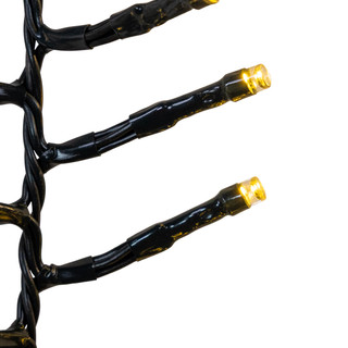 Thumbnail 2: Kurt Adler 16' Remote Pure White & Warm LED Green Wire Cluster Garland  