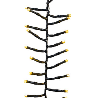 Thumbnail 4: Kurt Adler 16' Remote Pure White & Warm LED Green Wire Cluster Garland  