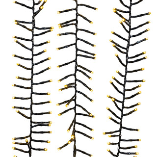 Thumbnail 9: Kurt Adler 16' Remote Pure White & Warm LED Green Wire Cluster Garland  