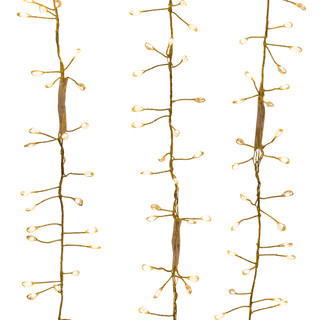 Thumbnail 1: Kurt Adler 300L Warm White Twinkle Gold Wire Cluster Garland 